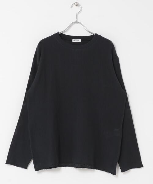 FORK&SPOON(フォークアンドスプーン)の「FORK&SPOON メッシュロングスリーブプルオーバー(Tシャツ/カットソー・レディース・ネイビー/アイボリー/チャコールグレー・1)」の1枚目の写真