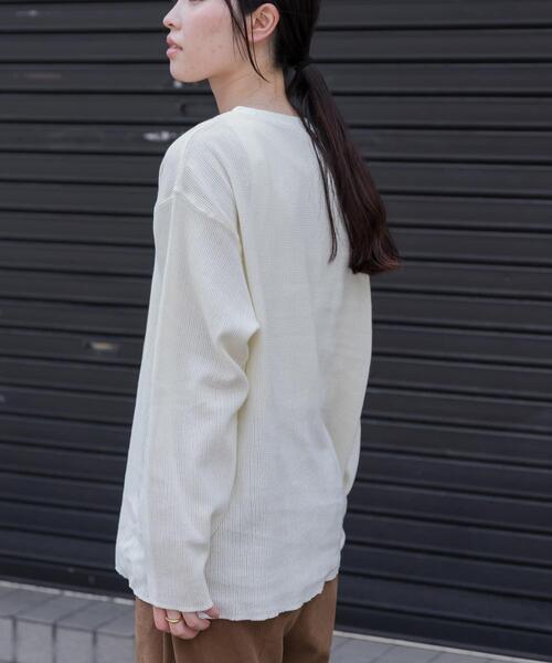 FORK&SPOON(フォークアンドスプーン)の「FORK&SPOON メッシュロングスリーブプルオーバー(Tシャツ/カットソー・レディース・ネイビー/アイボリー/チャコールグレー・1)」の9枚目の写真