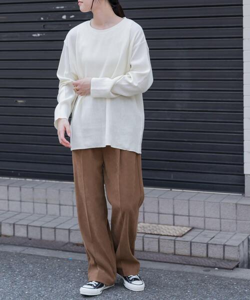 FORK&SPOON(フォークアンドスプーン)の「FORK&SPOON メッシュロングスリーブプルオーバー(Tシャツ/カットソー・レディース・ネイビー/アイボリー/チャコールグレー・1)」の13枚目の写真