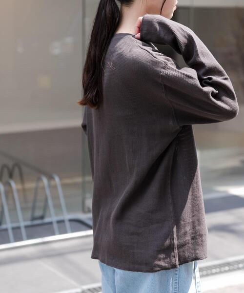 FORK&SPOON(フォークアンドスプーン)の「FORK&SPOON メッシュロングスリーブプルオーバー(Tシャツ/カットソー・レディース・ネイビー/アイボリー/チャコールグレー・1)」の16枚目の写真