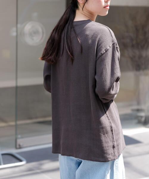 FORK&SPOON(フォークアンドスプーン)の「FORK&SPOON メッシュロングスリーブプルオーバー(Tシャツ/カットソー・レディース・ネイビー/アイボリー/チャコールグレー・1)」の17枚目の写真