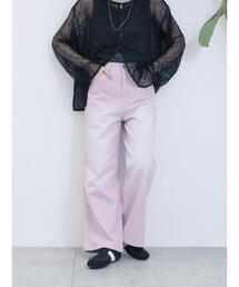 Samansa Mos2 blue | 【ECO DENIM 】 ワイドストレートパンツ(その他パンツ)