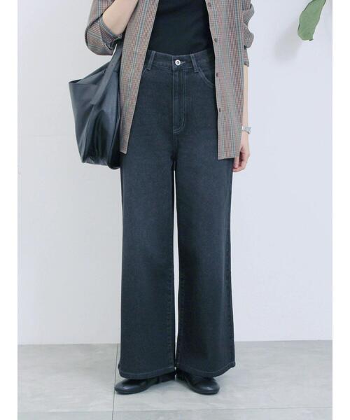 Samansa Mos2 blue(サマンサモスモスブルー)の「【ECO DENIM 】 ワイドストレートパンツ(その他パンツ・レディース・ピンク/ブルー/チャコールグレー・F)」の1枚目の写真