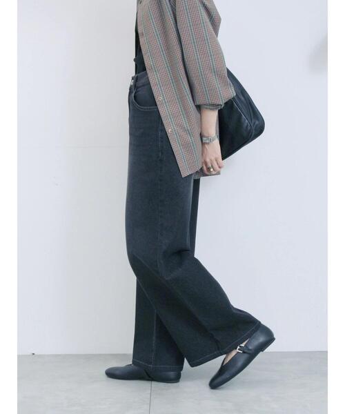 Samansa Mos2 blue(サマンサモスモスブルー)の「【ECO DENIM 】 ワイドストレートパンツ(その他パンツ・レディース・ピンク/ブルー/チャコールグレー・F)」の5枚目の写真