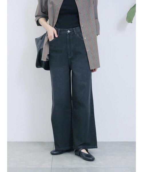 Samansa Mos2 blue(サマンサモスモスブルー)の「【ECO DENIM 】 ワイドストレートパンツ(その他パンツ・レディース・ピンク/ブルー/チャコールグレー・F)」の7枚目の写真