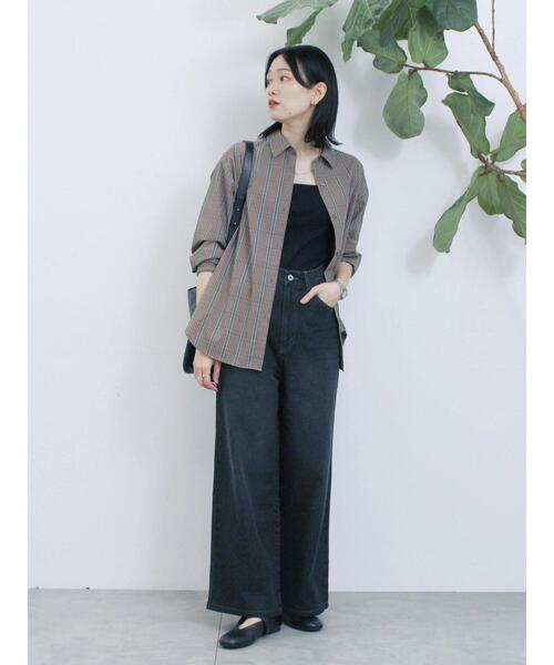 Samansa Mos2 blue(サマンサモスモスブルー)の「【ECO DENIM 】 ワイドストレートパンツ(その他パンツ・レディース・ピンク/ブルー/チャコールグレー・F)」の10枚目の写真