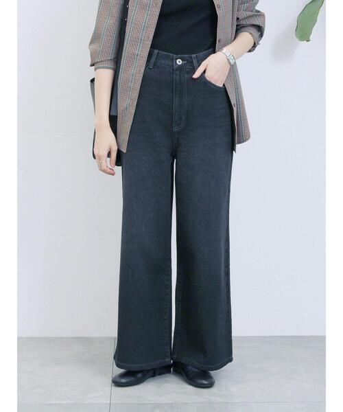 Samansa Mos2 blue(サマンサモスモスブルー)の「【ECO DENIM 】 ワイドストレートパンツ(その他パンツ・レディース・ピンク/ブルー/チャコールグレー・F)」の11枚目の写真