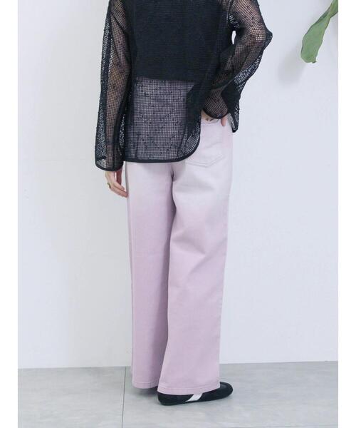 Samansa Mos2 blue(サマンサモスモスブルー)の「【ECO DENIM 】 ワイドストレートパンツ(その他パンツ・レディース・ピンク/ブルー/チャコールグレー・F)」の16枚目の写真