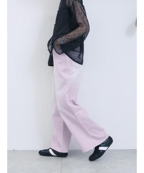 Samansa Mos2 blue(サマンサモスモスブルー)の「【ECO DENIM 】 ワイドストレートパンツ(その他パンツ・レディース・ピンク/ブルー/チャコールグレー・F)」の17枚目の写真