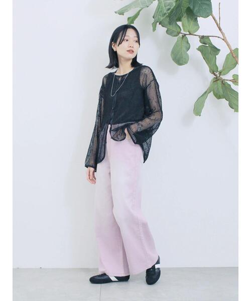 Samansa Mos2 blue(サマンサモスモスブルー)の「【ECO DENIM 】 ワイドストレートパンツ(その他パンツ・レディース・ピンク/ブルー/チャコールグレー・F)」の20枚目の写真