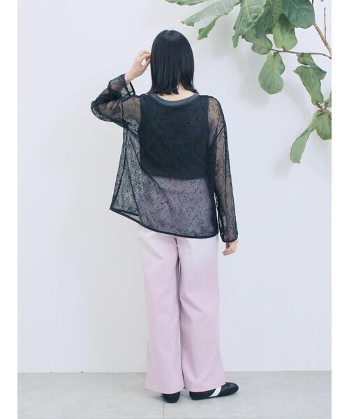 Samansa Mos2 blue(サマンサモスモスブルー)の「【ECO DENIM 】 ワイドストレートパンツ(その他パンツ・レディース・ピンク/ブルー/チャコールグレー・F)」の21枚目の写真