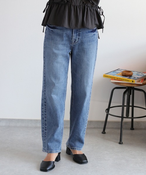 cepo（セポ）の「STREAMデニムパンツ〈クロップド / 丈短め〉（デニムパンツ・レディース・ブルー系2/ブルー系3・L/M/S）」の2枚目の写真