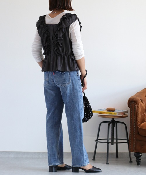 cepo（セポ）の「STREAMデニムパンツ〈クロップド / 丈短め〉（デニムパンツ・レディース・ブルー系2/ブルー系3・L/M/S）」の14枚目の写真