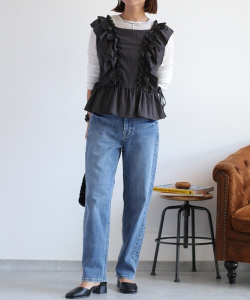 cepo（セポ）の「STREAMデニムパンツ〈クロップド / 丈短め〉（デニムパンツ・レディース・ブルー系2/ブルー系3・L/M/S）」の12枚目の写真