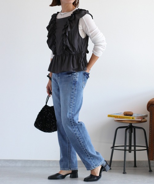 cepo（セポ）の「STREAMデニムパンツ〈クロップド / 丈短め〉（デニムパンツ・レディース・ブルー系2/ブルー系3・L/M/S）」の13枚目の写真