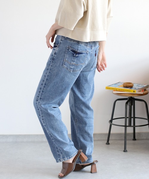 cepo（セポ）の「STREAMデニムパンツ〈クロップド / 丈短め〉（デニムパンツ・レディース・ブルー系2/ブルー系3・L/M/S）」の3枚目の写真