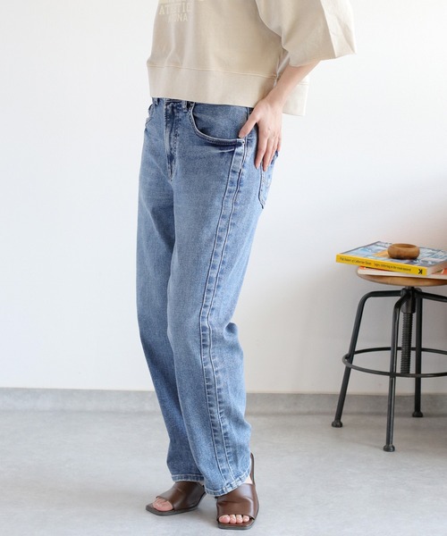 cepo（セポ）の「STREAMデニムパンツ〈クロップド / 丈短め〉（デニムパンツ・レディース・ブルー系2/ブルー系3・L/M/S）」の4枚目の写真