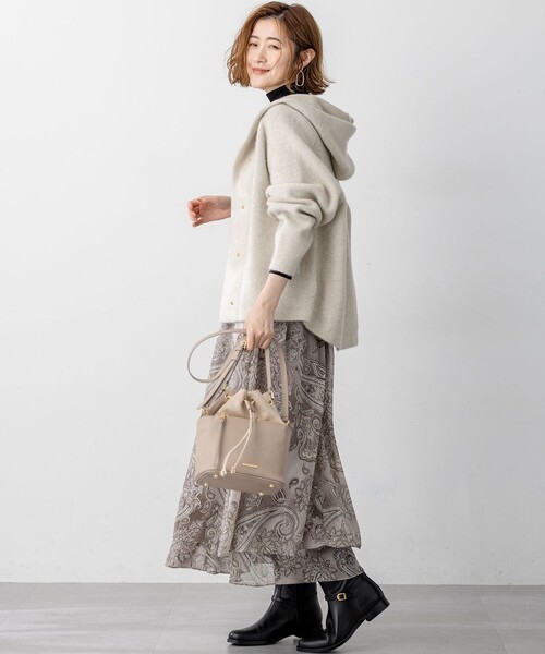 ラクーンブレンドダブルフェイス ニット フーディー（カーディガン