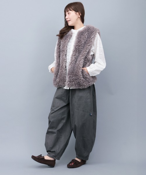 チチカカ（チチカカ）の「レース切替ブラウス（シャツ/ブラウス・レディース・ホワイト/ブラック/カーキ・FREE）」の4枚目の写真