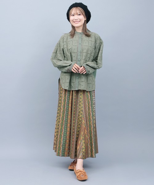 チチカカ（チチカカ）の「レース切替ブラウス（シャツ/ブラウス・レディース・ホワイト/ブラック/カーキ・FREE）」の8枚目の写真