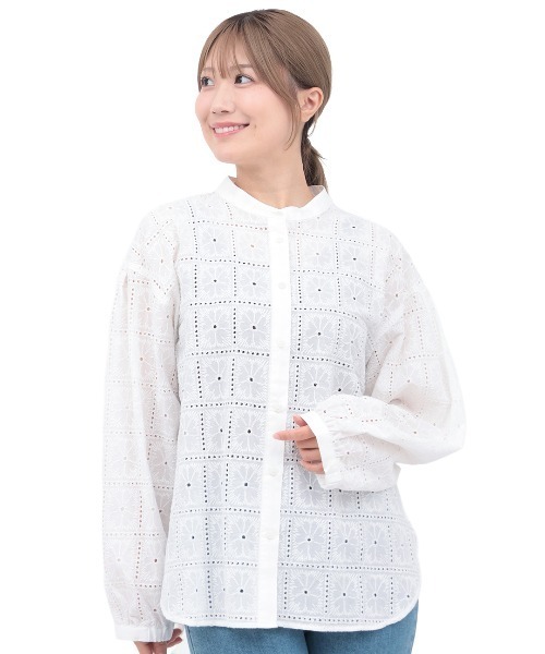 チチカカ（チチカカ）の「レース切替ブラウス（シャツ/ブラウス・レディース・ホワイト/ブラック/カーキ・FREE）」の10枚目の写真