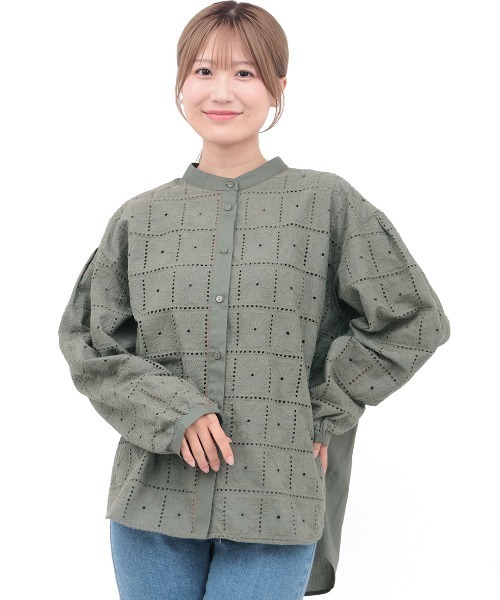 チチカカ（チチカカ）の「レース切替ブラウス（シャツ/ブラウス・レディース・ホワイト/ブラック/カーキ・FREE）」の12枚目の写真