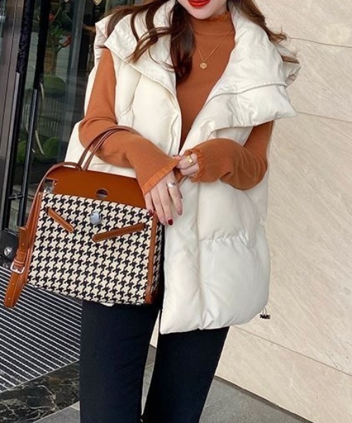 Beststore（ベストストア）の「フリル襟 ニットトップス ハイネックニットセーター（ニット/セーター・レディース・カーキ/アイボリー/ブラック/ブラウン系その他/ホワイト/ブラウン・FREE）」の16枚目の写真