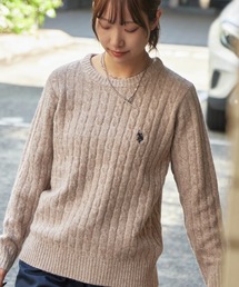U.S. POLO ASSN./ユーエスポロアッスン ウールクルーケーブルニット 冬服