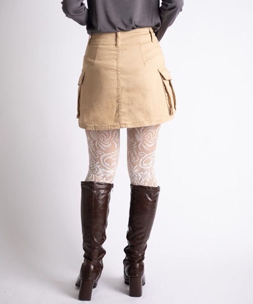 Vini(ヴィニ)の「【Vini】カーゴ ミニスカート(スカート・レディース・ベージュ・SMALL/MEDIUM/LARGE)」の2枚目の写真