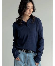Re:EDIT | [2025AW COLLECTION][汗じみ防止][UVカット]リブカットソーフーディートップス(パーカー)
