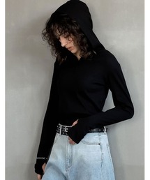 [2025AW COLLECTION][汗じみ防止][UVカット]リブカットソーフーディートップス