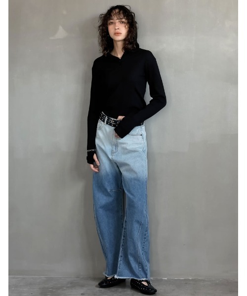 Re:EDIT（リエディ）の「[2025AW COLLECTION][汗じみ防止][UVカット]リブカットソーフーディートップス（パーカー・レディース・ブラック/チャコールグレー/ホワイト/ネイビー・MEDIUM/LARGE）」の7枚目の写真