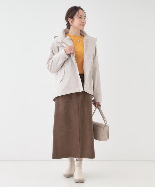 SHOO・LA・RUE（シューラルー）の「【撥水/低反発クッション】すっぽりラクラク はきぐちニットブーツ（ブーツ・レディース・カーキ系4/アイボリー/ブラック/ブラウン系その他/ブラック系7/ピンク系その他/ネイビー系5/キャメル/ワインレッド/ダークブラウン系7・25/35/45/50）」の21枚目の写真