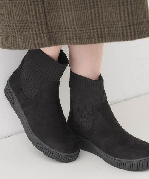 SHOO・LA・RUE（シューラルー）の「【撥水/低反発クッション】すっぽりラクラク はきぐちニットブーツ（ブーツ・レディース・カーキ系4/アイボリー/ブラック/ブラウン系その他/ブラック系7/ピンク系その他/ネイビー系5/キャメル/ワインレッド/ダークブラウン系7・25/35/45/50）」の22枚目の写真