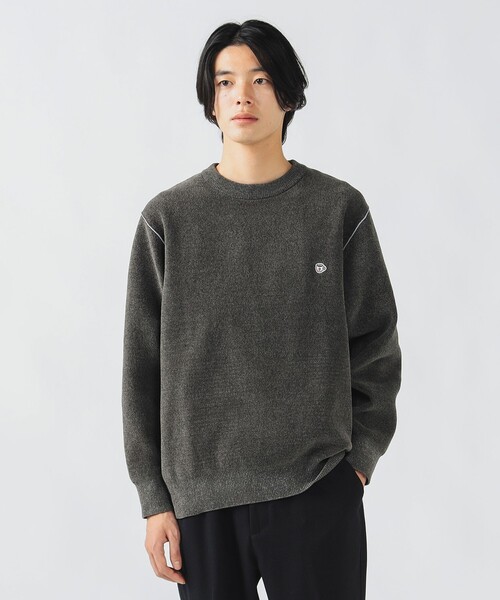 ダブルフェイス コーヒー刺繍 モール ニットソー（ニット/セーター