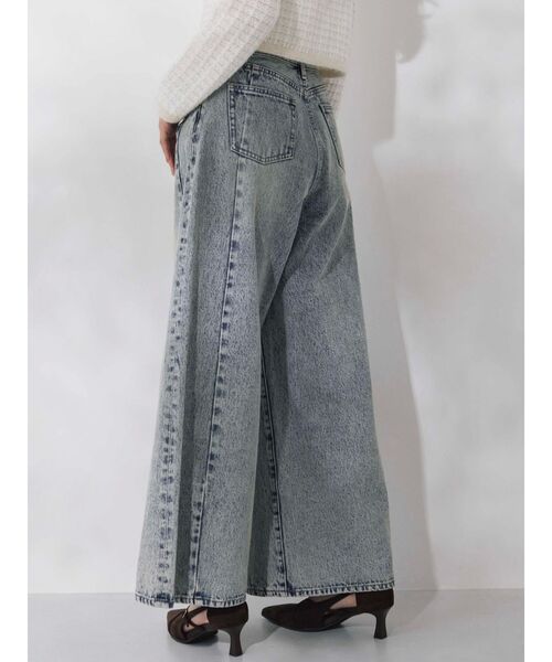 セール】スイッチングワイドデニムパンツ（デニムパンツ）｜dazzlin