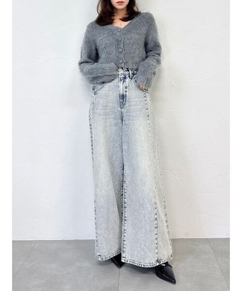 スイッチングワイドデニムパンツ（デニムパンツ）｜dazzlin