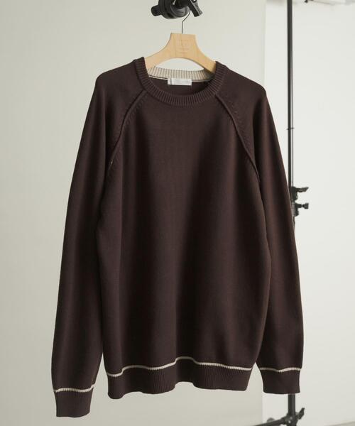 SENSE OF PLACE by URBAN RESEARCH（センスオブプレイスバイアーバンリサーチ）の「『一部WEB限定カラー』『洗濯可/毛玉防止』ストレッチハイショクラインニット（ニット/セーター・メンズ・チャコールグレー/ブラウン/ベージュ/ミント/ネイビー/ブラック・MEDIUM/LARGE）」の3枚目の写真