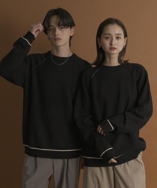 SENSE OF PLACE by URBAN RESEARCH（センスオブプレイスバイアーバンリサーチ）の「『一部WEB限定カラー』『洗濯可/毛玉防止』ストレッチハイショクラインニット（ニット/セーター・メンズ・チャコールグレー/ブラウン/ベージュ/ミント/ネイビー/ブラック・MEDIUM/LARGE）」の2枚目の写真