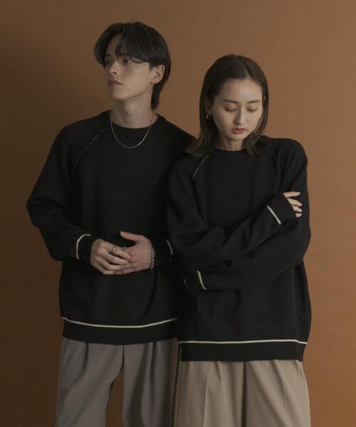 SENSE OF PLACE by URBAN RESEARCH（センスオブプレイスバイアーバンリサーチ）の「『一部WEB限定カラー』『洗濯可/毛玉防止』ストレッチハイショクラインニット（ニット/セーター・メンズ・チャコールグレー/ブラウン/ベージュ/ミント/ネイビー/ブラック・MEDIUM/LARGE）」の8枚目の写真