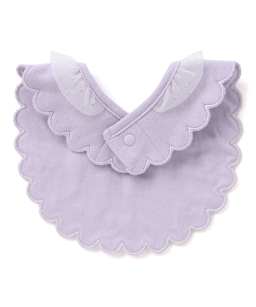 SLAP SLIP BABY（スラップスリップベビー）の「縁刺しゅうスカラップラメチュール襟フリルスタイベビー（スタイ/よだれかけ・キッズ・パープル/ピンク・FREE）」の7枚目の写真