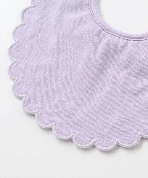 SLAP SLIP BABY（スラップスリップベビー）の「縁刺しゅうスカラップラメチュール襟フリルスタイベビー（スタイ/よだれかけ・キッズ・パープル/ピンク・FREE）」の12枚目の写真