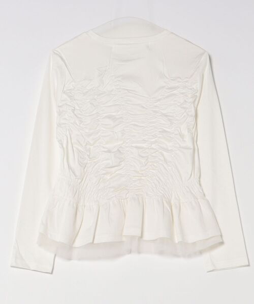 PICCIN PERLA(ピッチンペルラ)の「シャーリングフリルカットソー(Tシャツ/カットソー・レディース・ブラック/オフホワイト・M)」の17枚目の写真