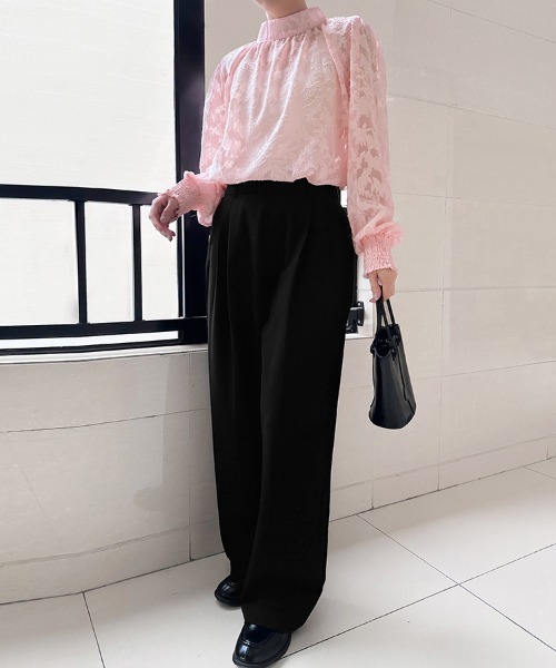 ONEP STAR(ワンピスター)の「バックリボン花柄シアーブラウス(シャツ/ブラウス・レディース・ピンク/ブラック/グレー/ブルー/ホワイト・MEDIUM/X-LARGE/LARGE)」の14枚目の写真