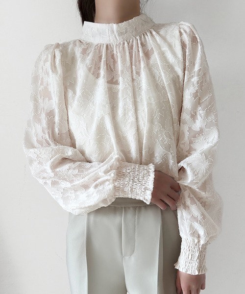 ONEP STAR(ワンピスター)の「バックリボン花柄シアーブラウス(シャツ/ブラウス・レディース・ピンク/ブラック/グレー/ブルー/ホワイト・MEDIUM/X-LARGE/LARGE)」の16枚目の写真