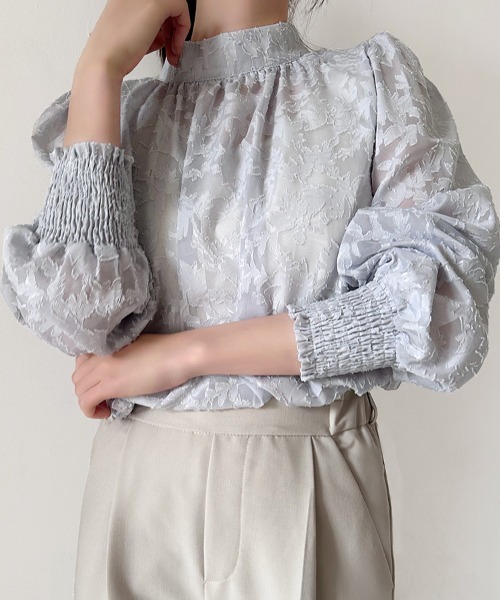 ONEP STAR(ワンピスター)の「バックリボン花柄シアーブラウス(シャツ/ブラウス・レディース・ピンク/ブラック/グレー/ブルー/ホワイト・MEDIUM/X-LARGE/LARGE)」の19枚目の写真