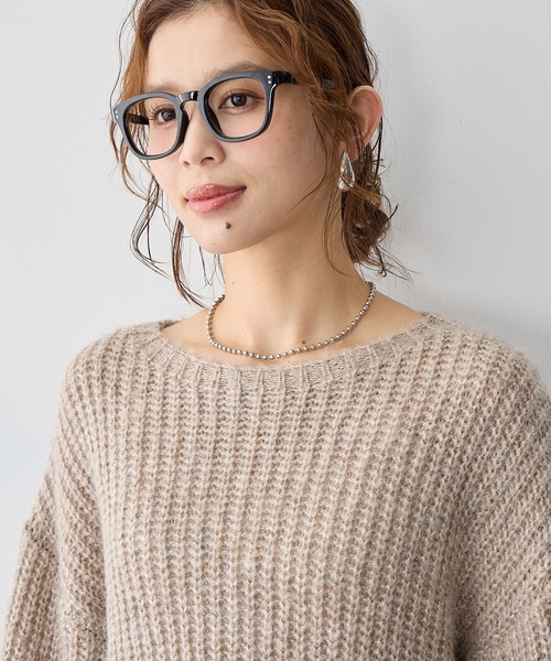 anyfee（エニフィー）の「【anyfee/大きいサイズ】ラメ混畦編みルーズニット（ニット/セーター・レディース・ベージュ/杢グレー・5L/4L/3L/LL）」の10枚目の写真