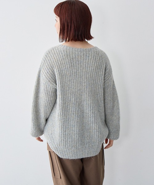anyfee（エニフィー）の「【anyfee/大きいサイズ】ラメ混畦編みルーズニット（ニット/セーター・レディース・ベージュ/杢グレー・5L/4L/3L/LL）」の18枚目の写真