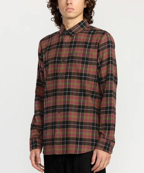 VOLCOM（ボルコム）の「VOLCOM/ボルコム 長袖 チェックシャツ CADEN PLAID LS A0532506（シャツ/ブラウス・メンズ・ブラウン系その他/レッド系その他/ブラック系その他・L/M）」の2枚目の写真