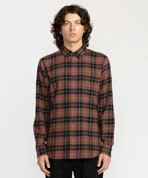 VOLCOM（ボルコム）の「VOLCOM/ボルコム 長袖 チェックシャツ CADEN PLAID LS A0532506（シャツ/ブラウス・メンズ・ブラウン系その他/レッド系その他/ブラック系その他・L/M）」の4枚目の写真